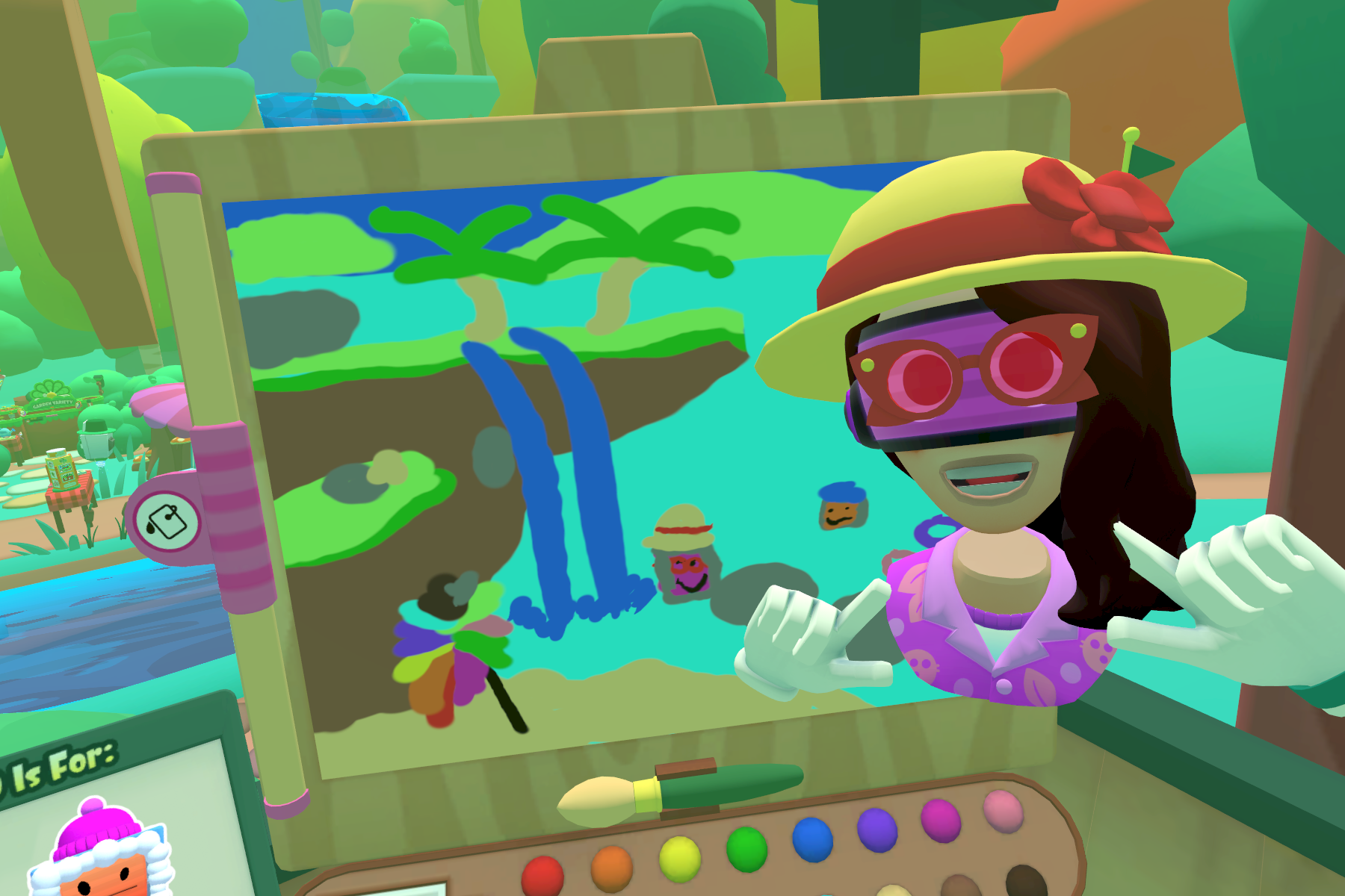 A painting of the beech resort in Vacation Simulator.